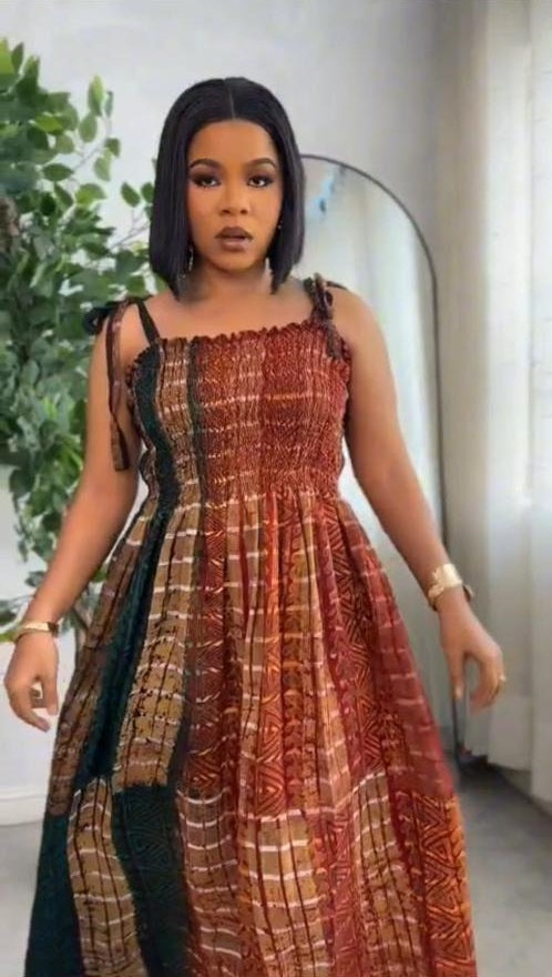 Sunset Harmony Maxi Dress – Elegant African-Inspired Summer Wear
