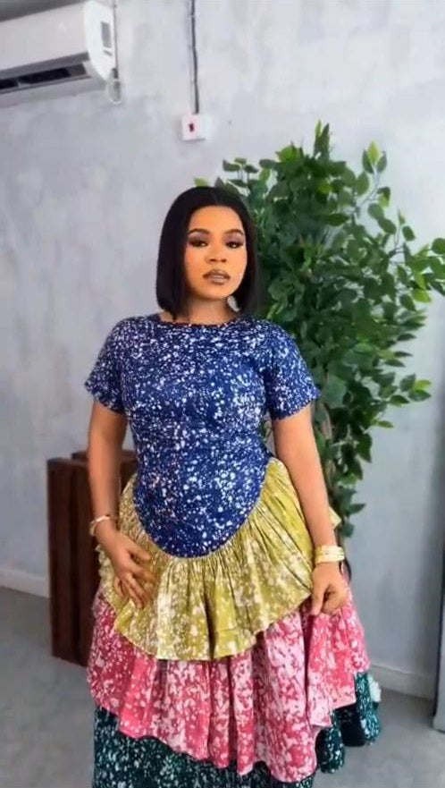 Colorful African Midi Dress with Ruffles