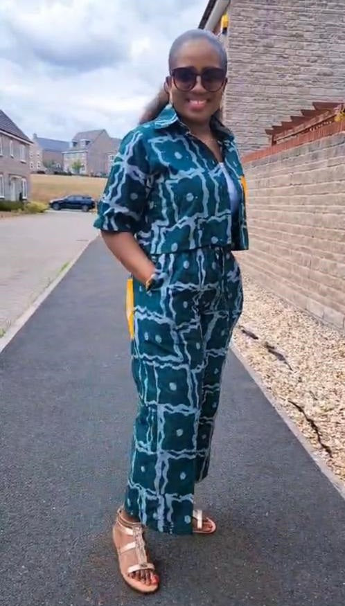 Adire Edge Set – Stylish Two-Piece African Print Outfit