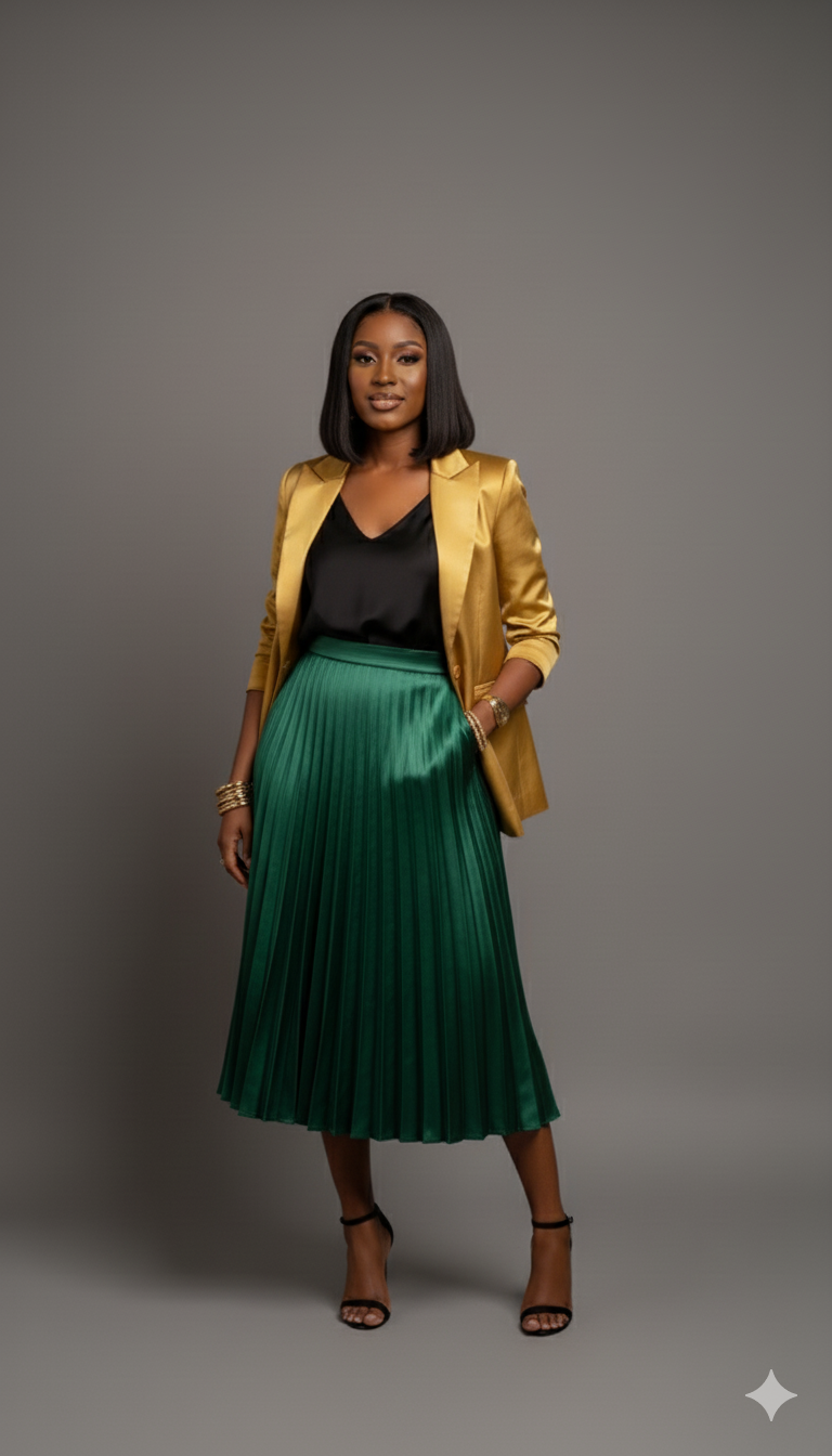 The Emerald Power Satin Set