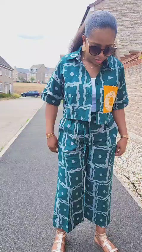 Adire Edge Set – Stylish Two-Piece African Print Outfit