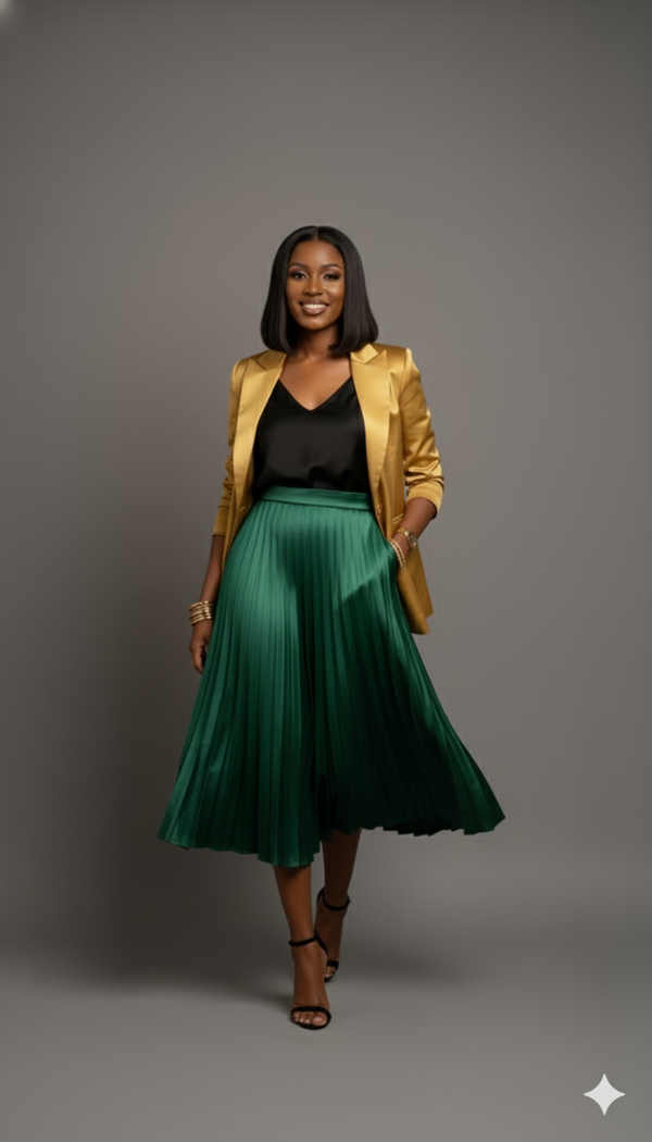 The Emerald Power Satin Set