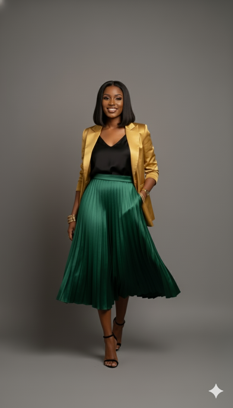 The Emerald Power Satin Set